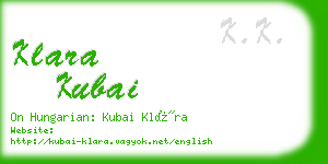 klara kubai business card